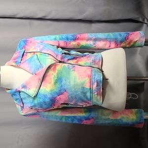 IheartRaves rainbow Cotton jacket with fringe SZ S